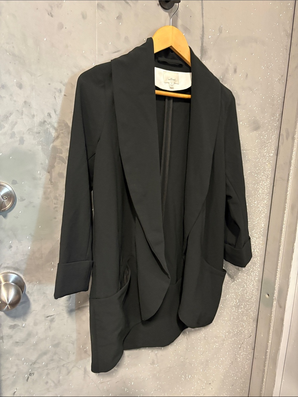 Wilfred Black Open-Front Draped Blazer - Picture 8 of 9